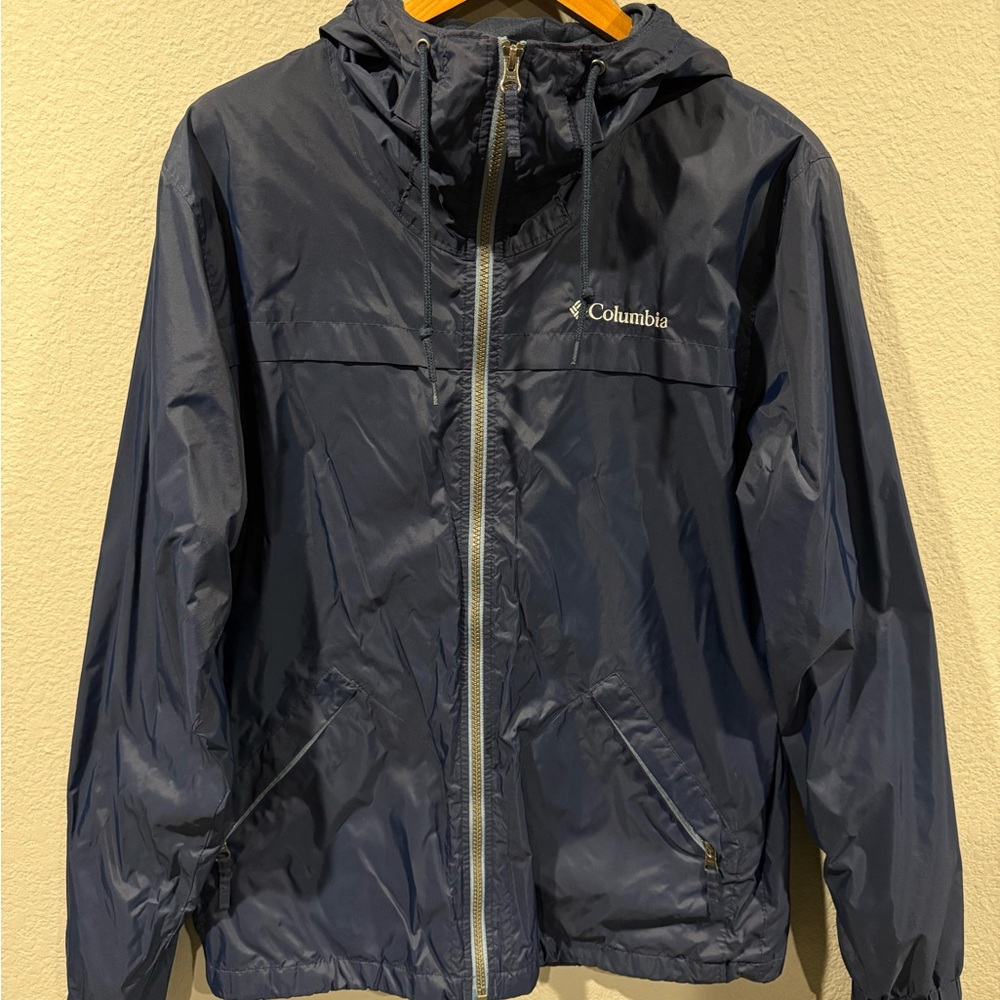 Columbia Navy Hooded Raincoat